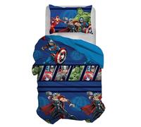 hermet Avengers, Set Copripiumino Letto Singolo, Sacco Copripiumone + Federa, Parure Copripiumino con Federa, Sacco 155x200 cm, 100% Cotone, (Non Contiente Lenzuolo Con Angoli)