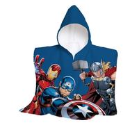 hermet, Avengers, Telo Mare Con Cappuccio, Poncho Mare Maxi da Bambino, 60x60 cm, Asciugamano da Spiaggia o Piscina, 100% Morbido Cotone