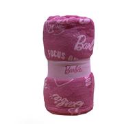 hermet Barbie, Coperta Plaid Divano Letto Morbita, Soft touch, 130x160, Rosa, Prodotto Ufficiale, Cameretta Bimba