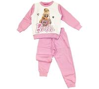 hermet Barbie, Tuta Casa in Felpa Garzata, Pigiama Homewear Bambina, Girocollo, Pantalone + Felpa