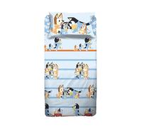 hermet Bluey, Set Lenzuolo Singolo Cameretta, Una Piazza, Completo Letto, Lenzuolo Sopra, Lenzuolo Sotto Con Angoli, Federa, 100% Cotone, Prodotto Ufficiale
