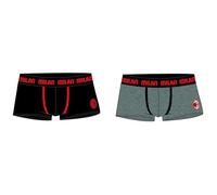 hermet Boxer Uomo AC Milan - Confezione da 2 Pezzi, Taglia XXL Nero e Grigio, Mutande Adulto, Cotone Elasticizzato, Prodotto Ufficiale