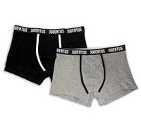 hermet Boxer Uomo Juventus - Confezione da 2 Pezzi, Taglia M, Nero e Grigio, Mutande Adulto, Cotone Elasticizzato, Prodotto Ufficiale