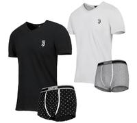hermet Completo Intimo Juve - Maglia Girocollo e Boxer | Abbigliamento Intimo Ufficiale Juventus FC Calcio PS 08917