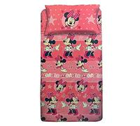 hermet Completo Letto Lenzuola Disney Minnie Topolina 100% Puro Cotone Una Piazza e mezza Sopra + Sotto con angoli + 1 Federa