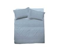 hermet Cristal, Set Lenzuola Letto Matrimoniale in Cotone, 100% Cotone,Completo Letto 2 Piazze, Lenzuolo Sopra, Lenzuolo con Angoli, Coppia Federe, Avio