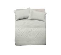 hermet Cristal, Set Lenzuola Letto Matrimoniale in Cotone, 100% Cotone,Completo Letto 2 Piazze, Lenzuolo Sopra, Lenzuolo con Angoli, Coppia Federe, Avorio