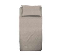 hermet Cristal, Set Lenzuolo Letto Singolo in Cotone, 100% Cotone, Completo Letto 1 Piazza, Lenzuolo Sopra, Lenzuolo con Angoli, Federa, Tortora