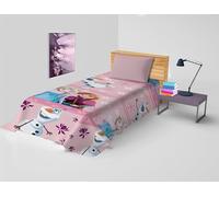 hermet Frozen, Copriletto Letto Singolo Disney, Copriletto Primaverile Non Imbottito, Copriletto Singolo Bambina, 170x270 cm, 100% cotone, Disney
