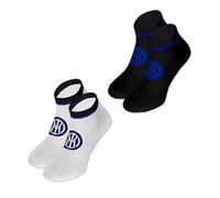 hermet Inter, 2 Paia Calze Sneaker, Calzini Corti, Pacco da 2, Nero e Bianco, TG. 39/42, Prodotto Ufficiale