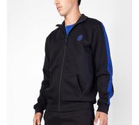 hermet Inter, Blusa Homewear in Felpa Garzata, Abbigliamento da Casa, Nero e Blu con Logo dell'Inter, in Cotone, Full Zip, Taglia 2XL