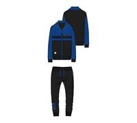 hermet Inter, Tuta da Casa da Uomo, Pigiama Homewear in Felpa Garzata, Felpa con Full Zip e Pantalone con Coulisse in Vita, con Scritta Inter Lato Cuore, Royal, Taglia L
