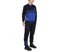 hermet Inter, Tuta da Casa da Uomo, Pigiama Homewear in Felpa Garzata, Felpa con Full Zip e Pantalone con Coulisse in Vita, con Scritta Inter Lato Cuore, Nero, Taglia M