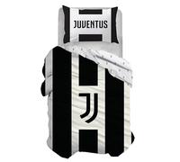 hermet Juventus F.C, Set Copripiumino Singolo In Cotone, Parure Copripiumino, 100% Cotone, Sacco 155x200, Federa 50x80, Letto cameretta, Prodotto Ufficiale, (No Lenzuolo Con Angoli)