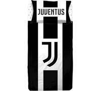 hermet Juventus FC, Lenzuola Letto 1 Piazza e Mezza, Completo Lenzuolo 1 Piazza e Mezza, Bianco Nero, Lenzuolo Sopra, Lenzuolo Con Angoli, Federa, 100% Puro Cotone, Prodotto Ufficiale