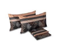 hermet Laura Biagiotti, Set Lenzuola Letto Matrimoniale In Percalle Di Cotone, 100% Percalle di Cotone Stampato, Lenzuolo da Sopra, Lenzuolo Con Angoli, Coppia Federe, Hatysa Antracite
