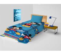 hermet Mickey Mouse, Copriletto Letto Singolo Disney, Copriletto Primaverile Non Imbottito, Copriletto Singolo Bambino, 170x270 cm, 100% cotone, Disney