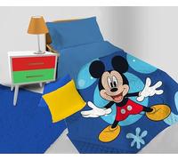 hermet Mickey Mouse, Copriletto Trapuntato Letto Singolo Primaverile Disney, Trapunta Primaverile letto singolo, Copriletto Mezza Stagione Tapuntato, 100% Microfibra, Prodotto Ufficiale Disney