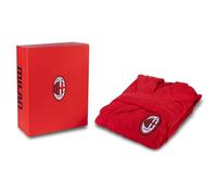 hermet Milan, Accappatoio con Cappuccio, Accappatoio Unisex, in Spugna 380 gsm, 100% Cotone, Logo del Milan Lato Cuore, Taglia M