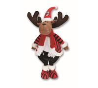 hermet Milan, Renna Natalizia per Decorare la Tua casa, Idea Regalo, Altezza 57 cm, Rosso e Nero, Composizione Poliestere e Legno, Prodotto Ufficiale