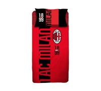 hermet Milan, Set Lenzuola Letto Singolo In Cotone, Completo Letto Un Rosso/Nero