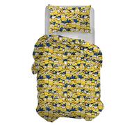 hermet Minions, Sacco Copripiumino Singolo, Copripiumino Singolo Cotone, Parure Copripiumino con Federa, 100% Cotone, Prodotto Ufficiale
