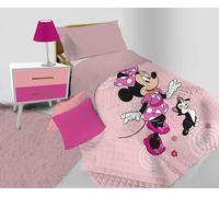 hermet Minnie Mouse, Copriletto Trapuntato Letto Singolo Primaverile Disney, Trapunta Primaverile letto singolo, Copriletto Mezza Stagione Tapuntato, 100% Microfibra, Prodotto Ufficiale Disney