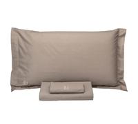 hermet Parure Copripiumino Matrimoniale Percalle 100% Cotone Laura Biagiotti Tortora