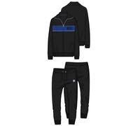 Pigiama Inter Lungo Azzurro Nero Ragazzo Bambino Ufficiale Homewear Felpa con Zip e Pantalone Lungo 2050 Tuta Cotone (IT, età, 16 Anni, Regular, Nero)