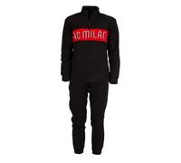 hermet Pigiama Milan, in Pile, Maglia Maniche Lunghe Pantalone, Pigiama Milan per Adulto, Unisex, Mezza Zip, Nero, Taglia XL
