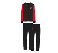 hermet Pigiama Ragazzo Lungo in Puro Cotone MILAN Prodotto Ufficiale Art. T20 2010 (nero, 12 anni)
