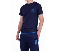 hermet S.S.C. Napoli, Parte sopra Maniche Corte Homewear in Jersey, 100% Cotone, Blu Navy, Unisex