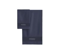 hermet Set Asciugamani Bagno Ferre', 2 Pezzi, Viso 60x100 + Ospite 40x60, 100% Cotone