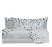Set Lenzuola Hermet Fedora Azzurro Letto Matrimoniale Cotone Multicolor