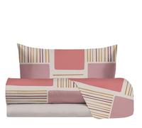 hermet Set Lenzuola Letto Singolo In 100% Cotone Fantasia, Completo Letto 1 Piazza, Lenzuolo da Sopra + Lenzuolo con Angoli + Federa, Julia Corallo