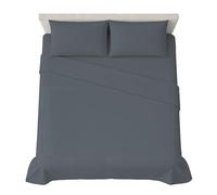 hermet Set Lenzuola Matrimoniali in Tinta Unita, 4 Pezzi, Lenzuolo con Angoli, Lenzuolo Piano, 2 Federe 50x80, Angolo 30 cm, Morbida Microfibra, Certificato Oekotex, No Stiro