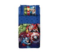hermet Set Lenzuolo Copriletto Singolo Avengers 100% Cotone, Completo Letto Copriletto, Lenzuolo da Sopra con Ribaltina + Lenzuolo da Sotto con Angoli + Federa