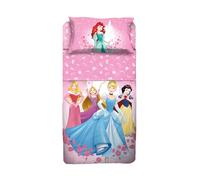 hermet Set Lenzuolo Copriletto Singolo Princess 100% Cotone, Completo Letto Copriletto, Lenzuolo da Sopra con Ribaltina + Lenzuolo da Sotto con Angoli + Federa