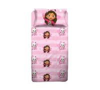 hermet Set Lenzuolo Letto Singolo Gabby's DollHouse, Completo Letto Singolo 100% Cotone, Lenzuolo Sopra + Lenzuolo Con Angoli + Federa