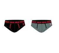 hermet Slip Uomo AC Milan - Confezione da 2 Pezzi, Taglia S, Nero e Grigio, Mutande Adulto, Cotone Elasticizzato, Prodotto Ufficiale