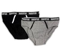 hermet Slip Uomo Juventus - Confezione da 2 Pezzi, Taglia M, Nero e Grigio, Mutande Adulto, Cotone Elasticizzato, Prodotto Ufficiale