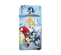 hermet Sonic, Set Lenzuolo Singolo Cameretta, Una Piazza, Completo Letto, Lenzuolo Sopra, Lenzuolo Sotto Con Angoli, Federa, 100% Cotone, Prodotto Ufficiale