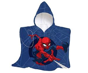 hermet Spiderman/Poncho In Spugna / 100% Cotone / 60x60 / Prodotto Ufficiale