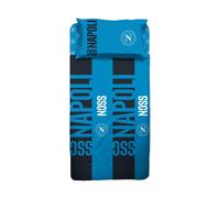 hermet SSC Napoli Set Lenzuola Letto Singolo In Cotone, Completo Letto U Azzurro