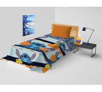 Copriletto leggero estivo Stitch in cotone Singolo Disney Original