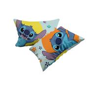 Stitch, Set 2 Federe In Cotone, Coppia Federe Per Cuscino Letto, 2 Pezzi, 100% Cotone, Cm.50x80, Chiusura a Busta