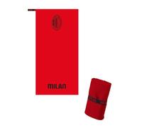 hermet Telo in Microfibra 80x160 cm AC Milan - Asciugamano Ufficiale Rossonero per Mare, Piscina, Palestra e Viaggio con Fascetta Elastica, Leggero e Asciugatura Rapida