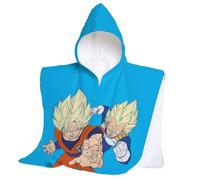 hermet, Telo Mare Con Cappuccio Dragon Ball, Poncho Mare Maxi da Bambino, 60x60 cm, Asciugamano da Spiaggia o Piscina, 100% Morbido Cotone