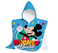 hermet Telo Mare Con Cappuccio Mickey Mouse, Poncho Mare Maxi da Bambino, 60x60