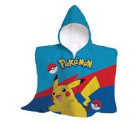 hermet, Telo Mare Con Cappuccio Pokemon, Poncho Mare Maxi da Bambino, 60x60 cm, Asciugamano da Spiaggia o Piscina, 100% Morbido Cotone